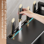 Kitchen Dining Table Cutter Clamp Chopsticks Salt Seasoning Jar Storage Rack