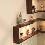 Homzoom 2-Tier Wooden Corner Floating Shelf