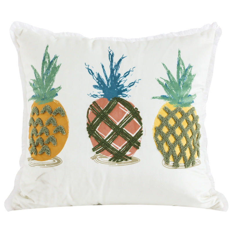 Velvet Embroidered Throw Pillow Printed Cushion Cover