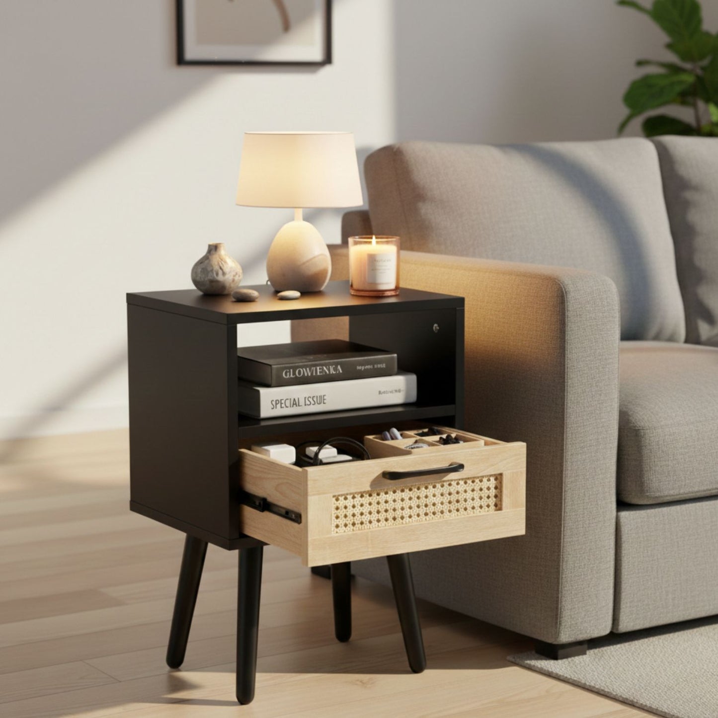 Modern Nightstand with Storage