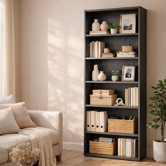 Wooden Bookcase with Open Storage