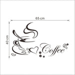 Coffee Cup Pattern Living Room Dining Table Kitchen Wall Sticker